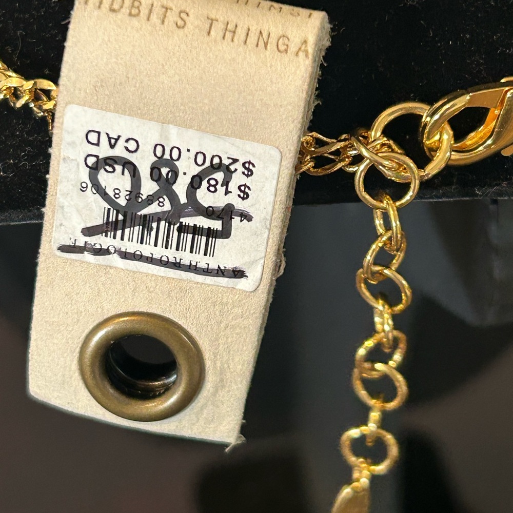 Anthropologie Mixed Chain Link Necklace 14K Plated Brass Lobster Clasp NEW - Picture 7 of 12